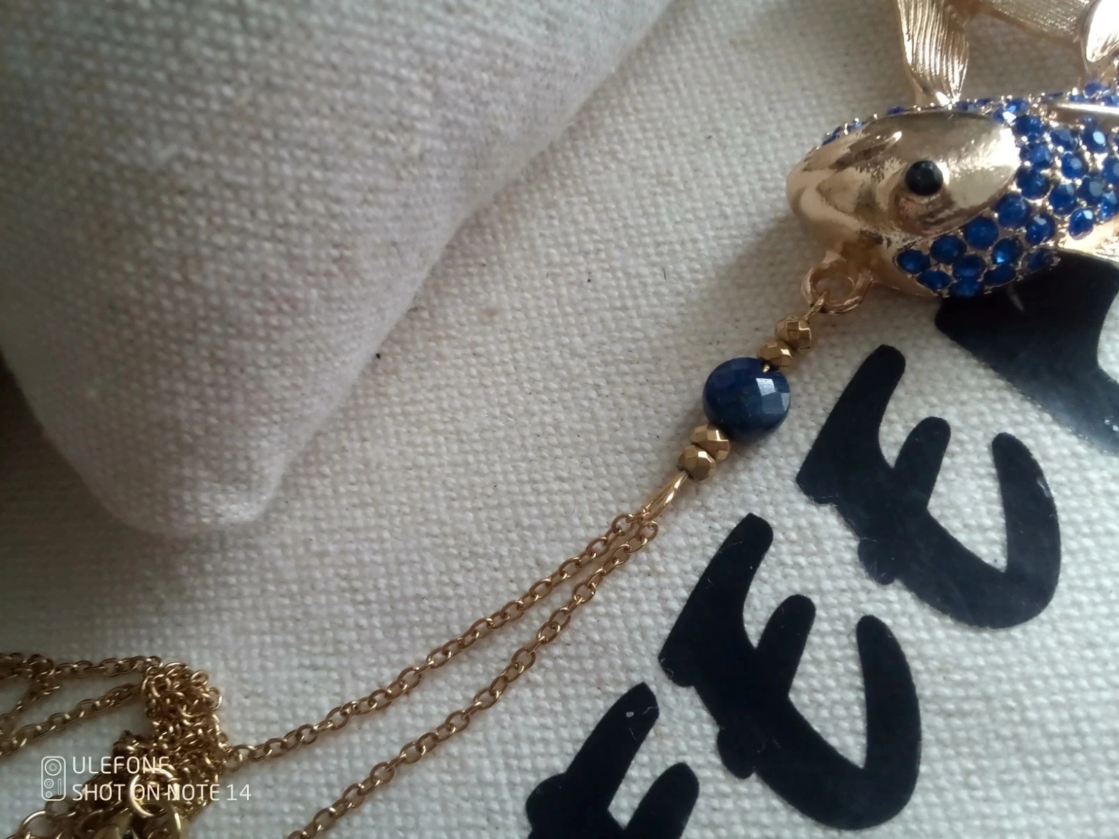 Bohemian fish necklace with lapis lazuli stone – photo 3